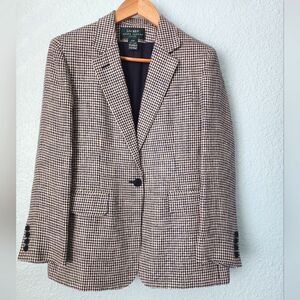 Ralph Lauren Black and White Houndstooth Blazer